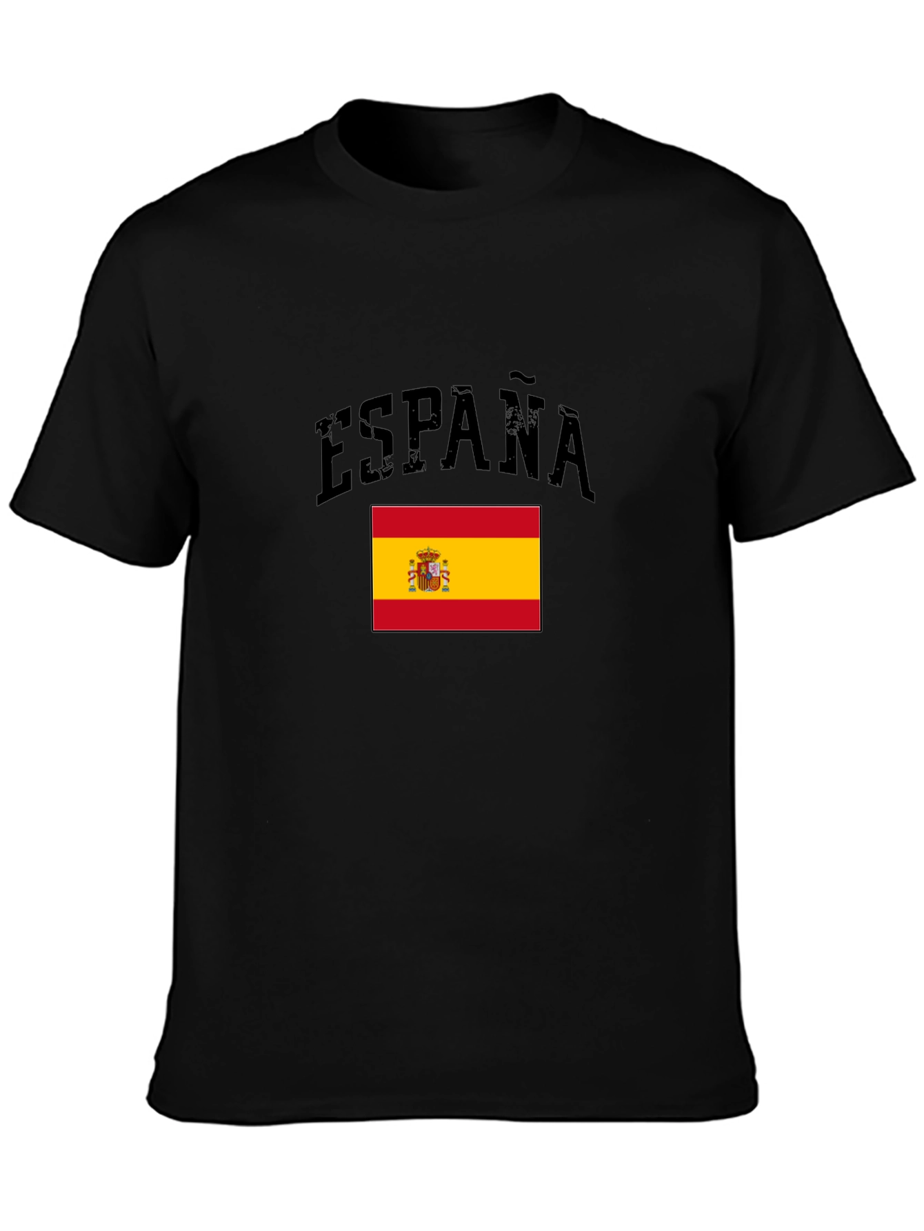 Espana Flag Graphic Tee - Mens Black T-Shirt