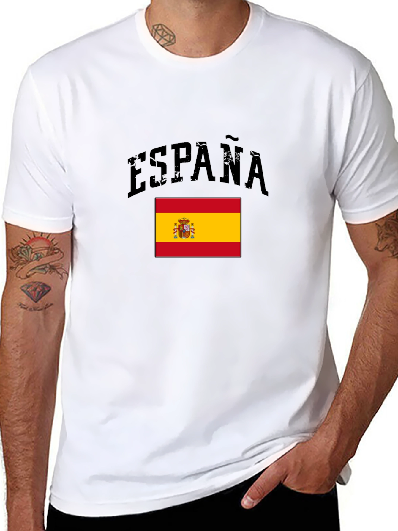 Espana Flag Graphic Tee - Mens Black T-Shirt