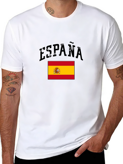 Espana Flag Graphic Tee - Mens Black T-Shirt