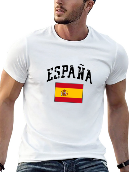Espana Flag Graphic Tee - Mens Black T-Shirt