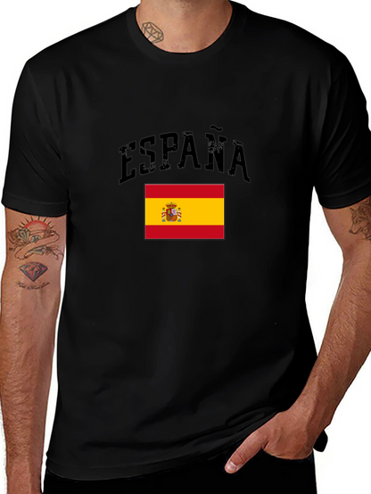 Espana Flag Graphic Tee - Mens Black T-Shirt