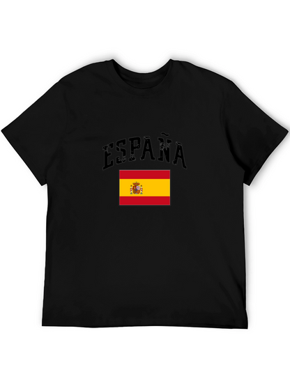 Espana Flag Graphic Tee - Mens Black T-Shirt
