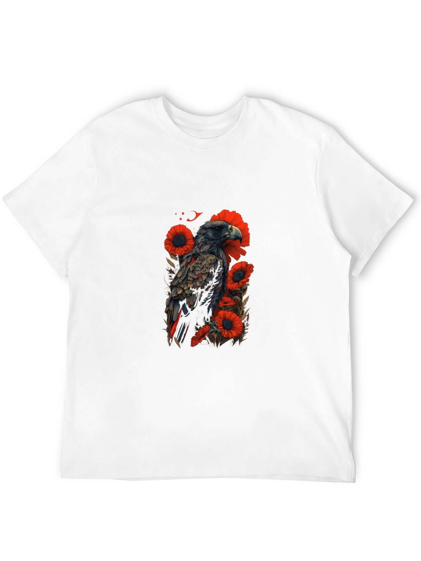 Eagle & Poppy Graphic Black T-Shirt