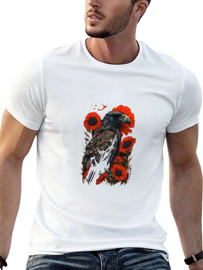 Eagle & Poppy Graphic Black T-Shirt