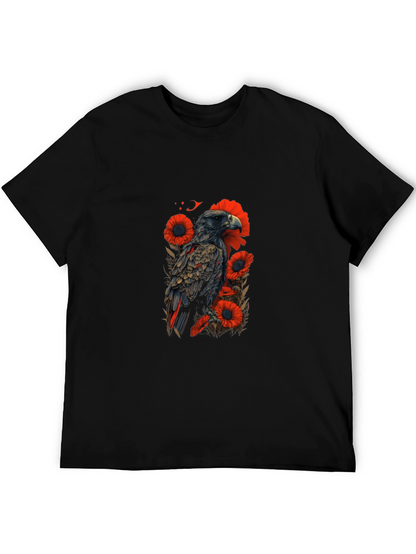Eagle & Poppy Graphic Black T-Shirt