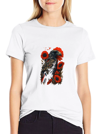 Eagle & Poppy Graphic Black T-Shirt