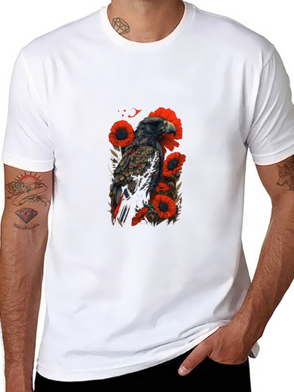 Eagle & Poppy Graphic Black T-Shirt