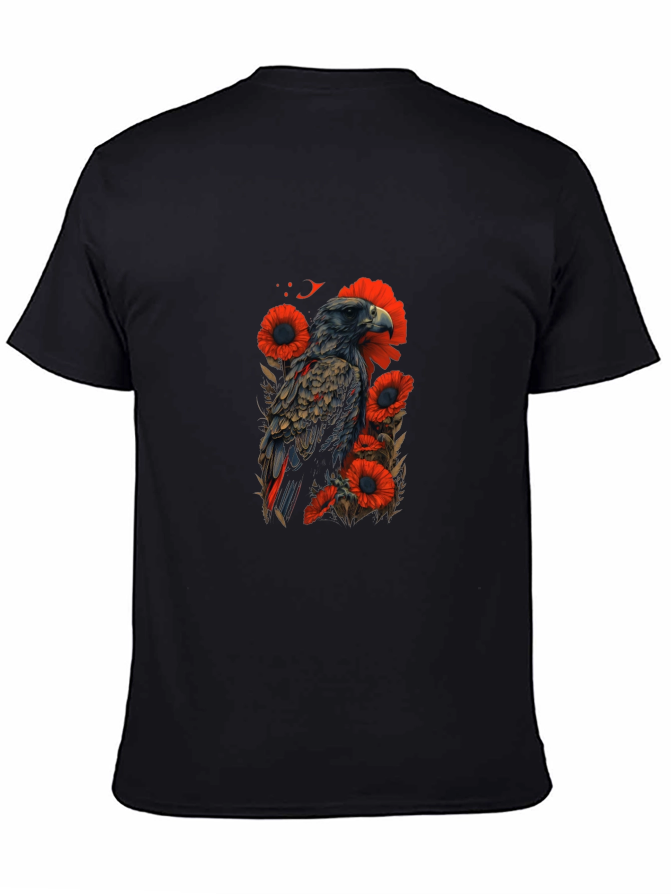 Eagle & Poppy Graphic Black T-Shirt