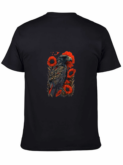 Eagle & Poppy Graphic Black T-Shirt