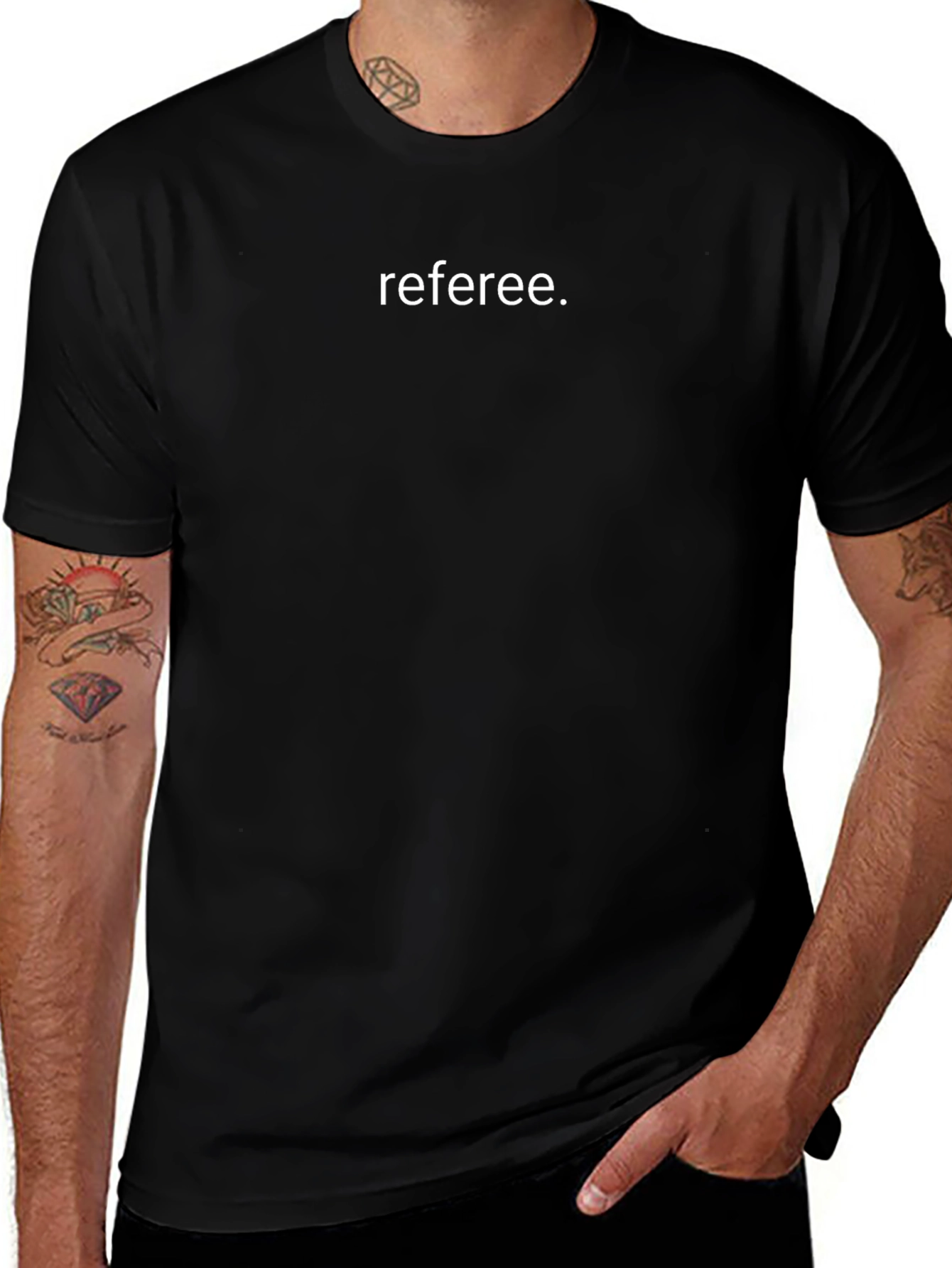 Referee T-Shirt - Black Simple Design