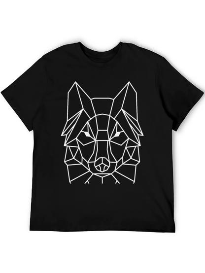 Geometric Wolf Graphic Tee - Modern Style