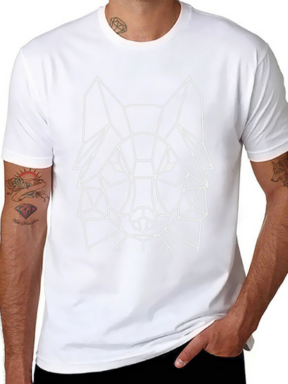 Geometric Wolf Graphic Tee - Modern Style