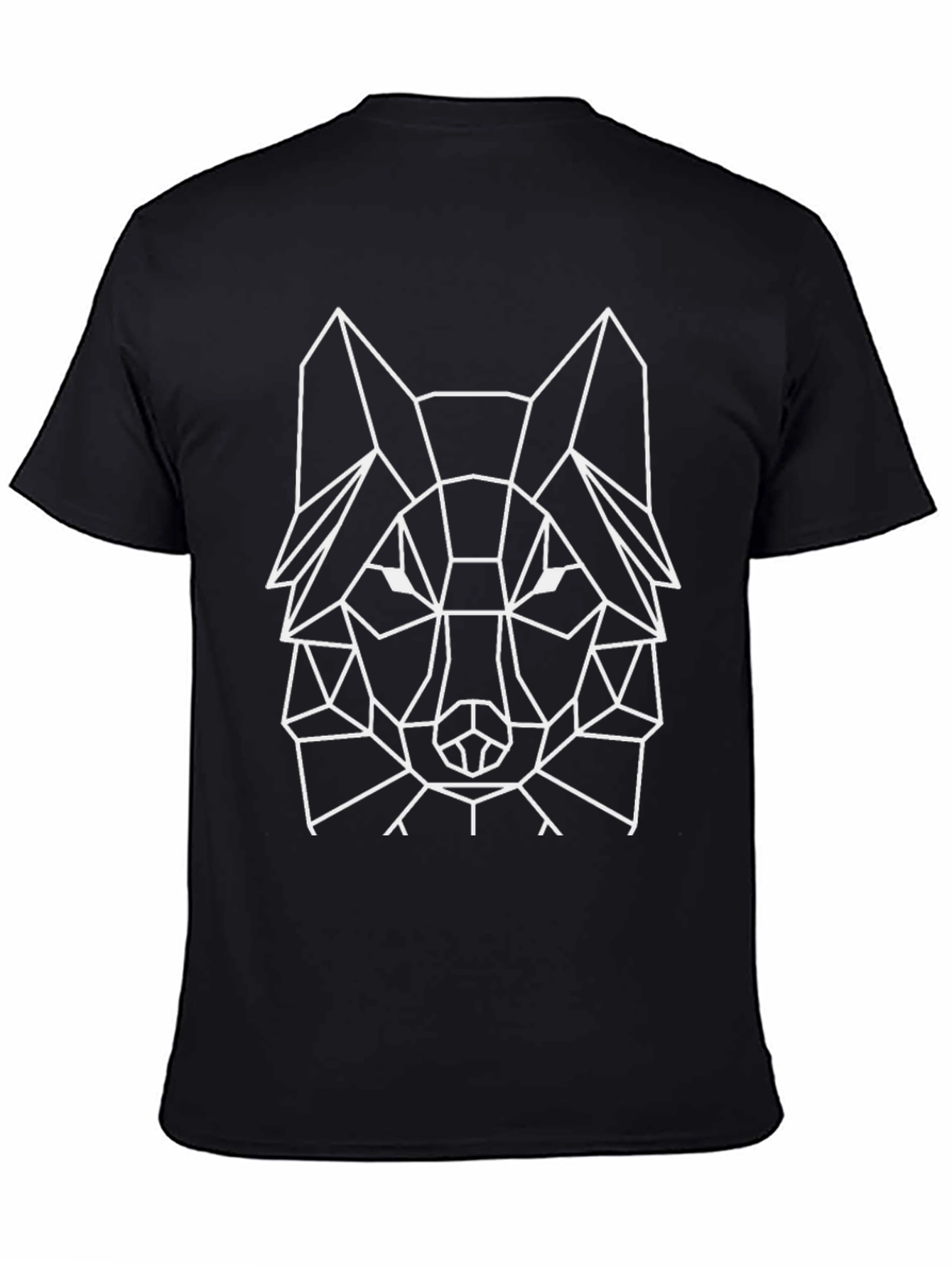 Geometric Wolf Graphic Tee - Modern Style