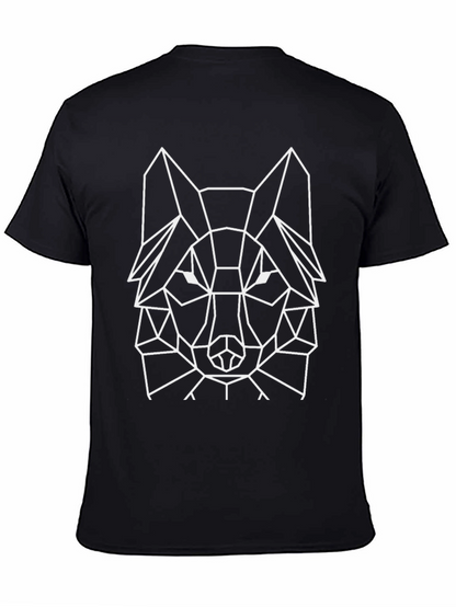 Geometric Wolf Graphic Tee - Modern Style