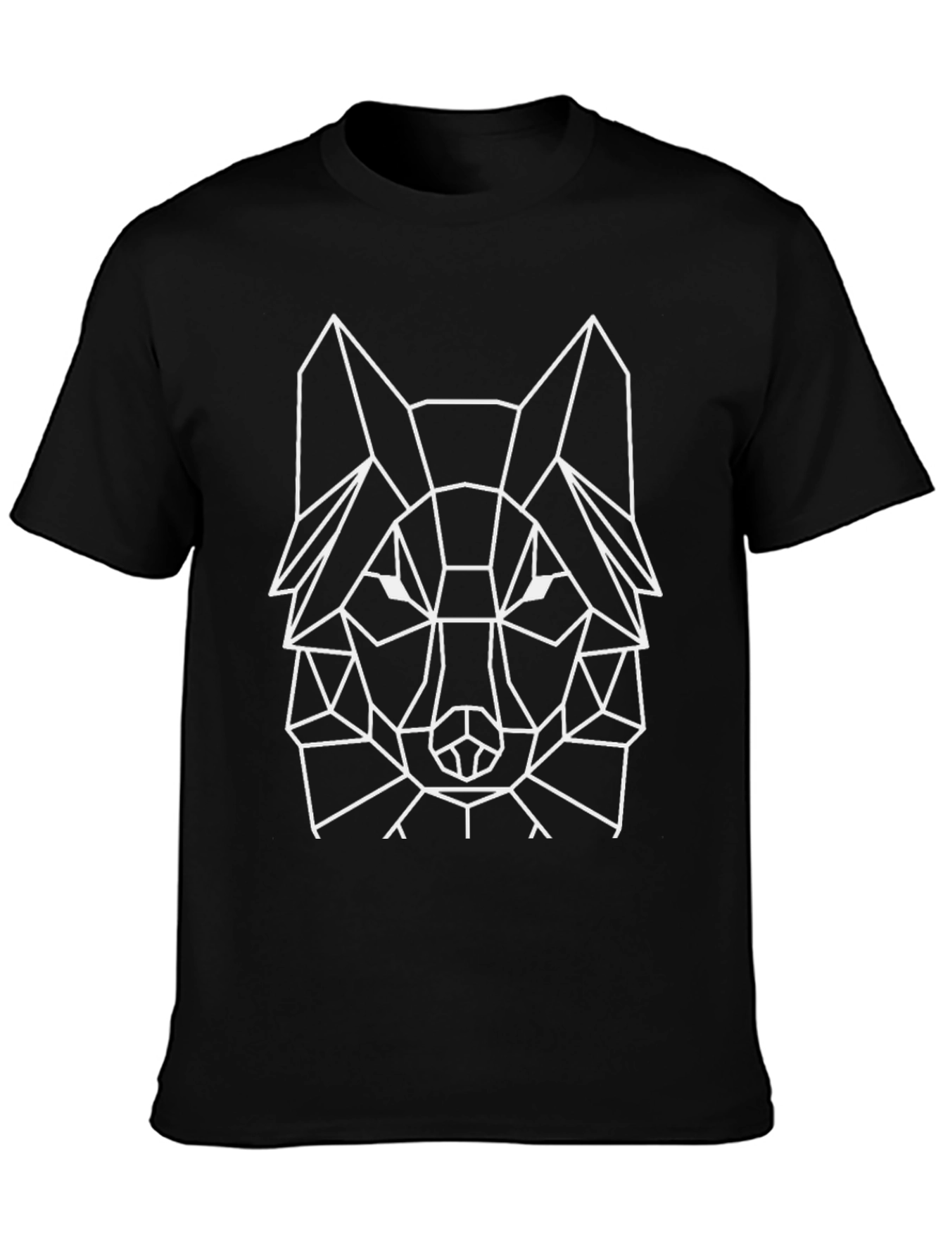 Geometric Wolf Graphic Tee - Modern Style