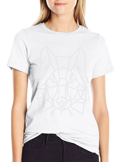 Geometric Wolf Graphic Tee - Modern Style