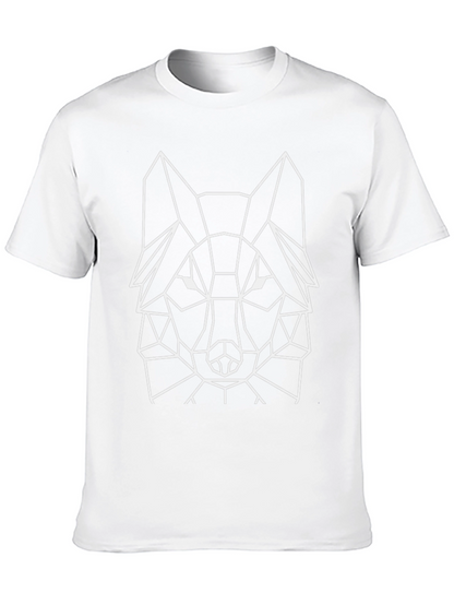 Geometric Wolf Graphic Tee - Modern Style