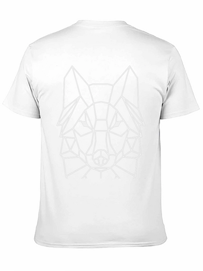 Geometric Wolf Graphic Tee - Modern Style