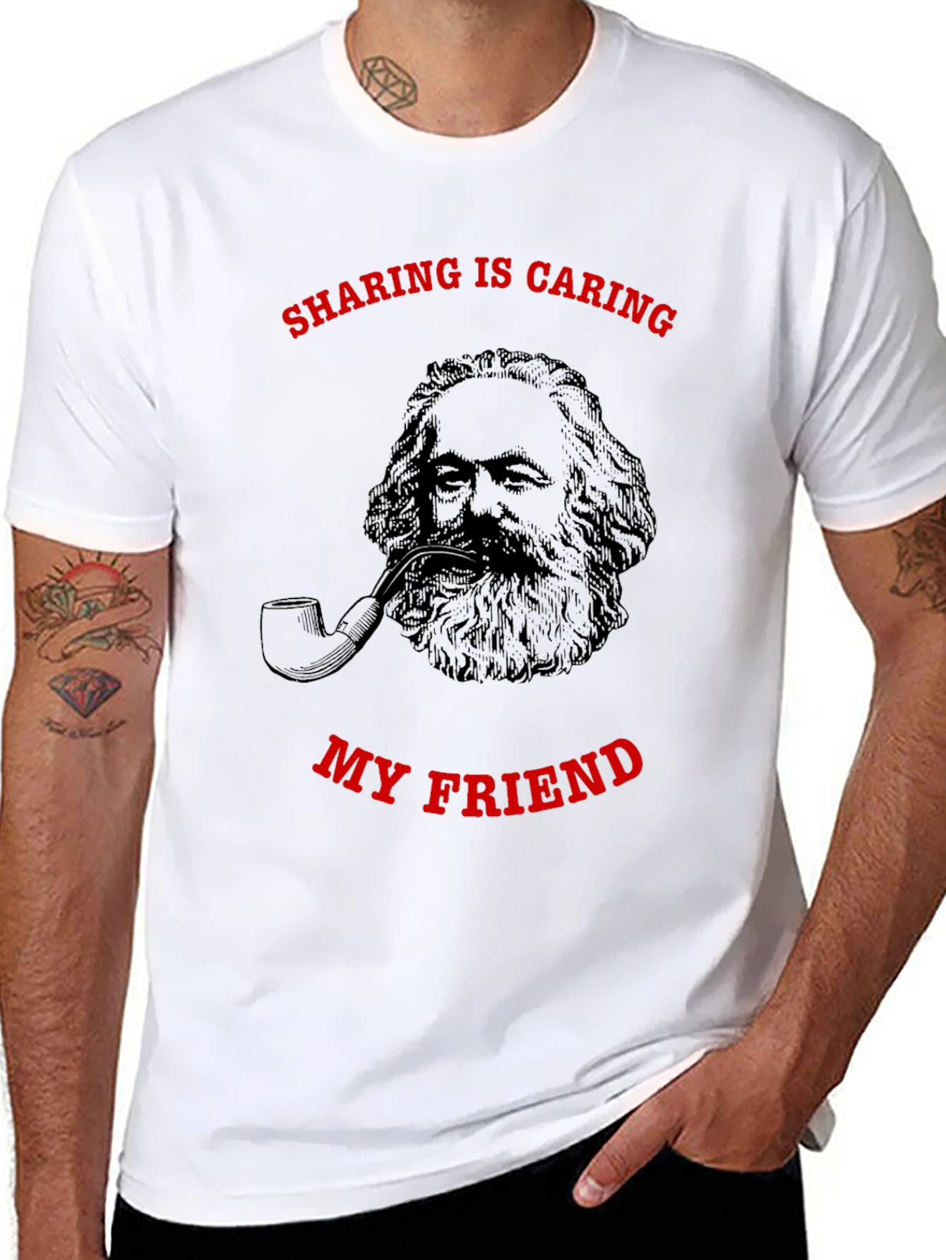 Sharing is Caring Karl Marx Graphic T-Shirt