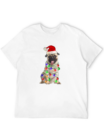 Festive Pug Christmas Lights T-Shirt