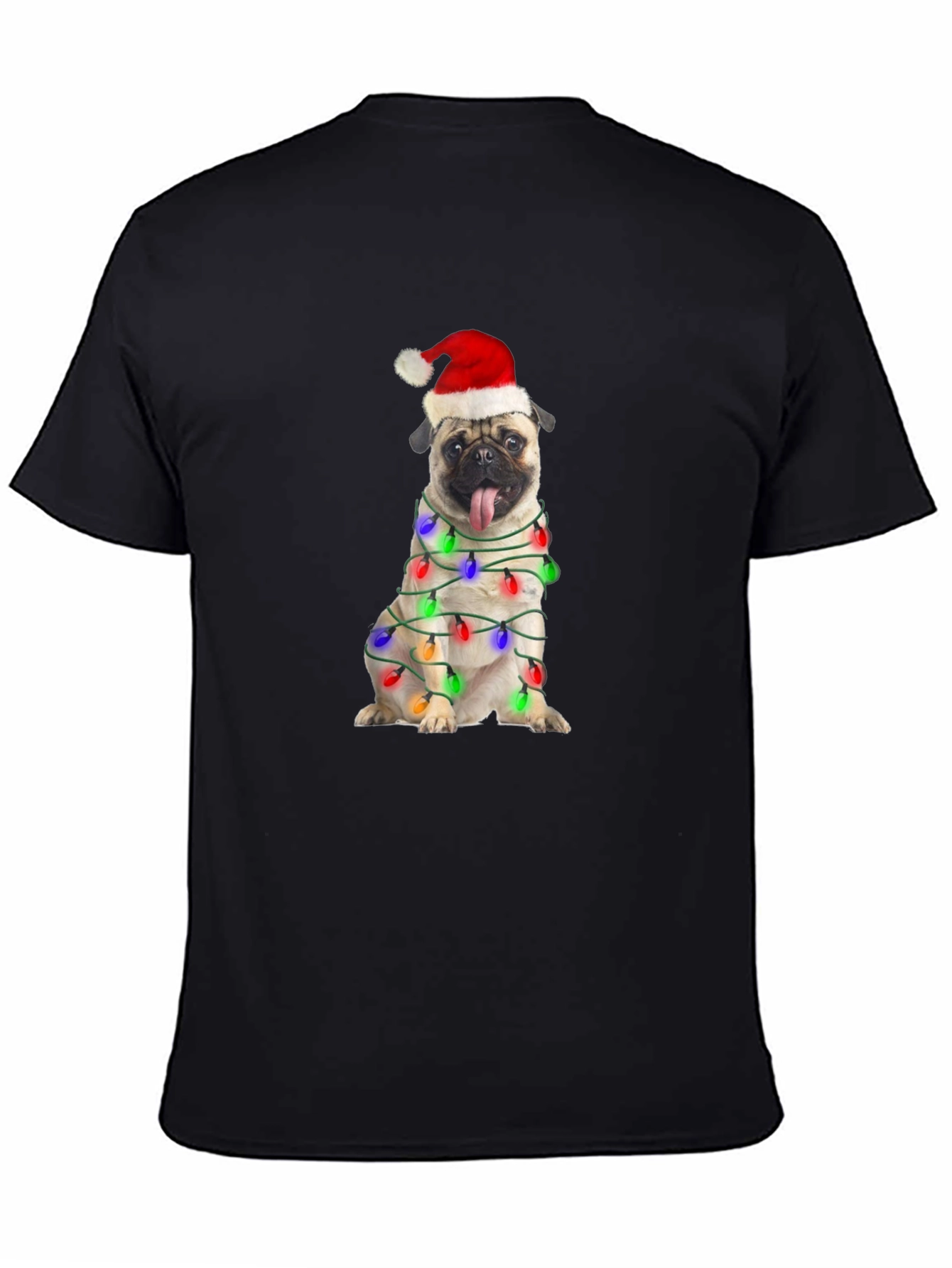 Festive Pug Christmas Lights T-Shirt