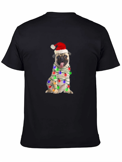 Festive Pug Christmas Lights T-Shirt