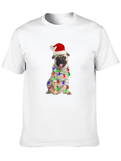 Festive Pug Christmas Lights T-Shirt