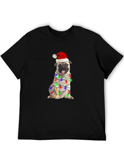 Festive Pug Christmas Lights T-Shirt