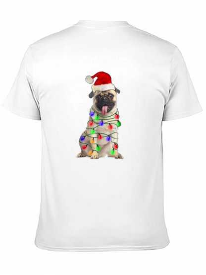 Festive Pug Christmas Lights T-Shirt