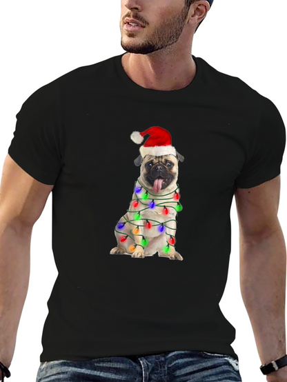 Festive Pug Christmas Lights T-Shirt