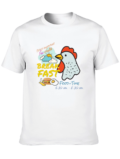 Breakfast Time Graphic Tee - Funny Chicken T-Shirt