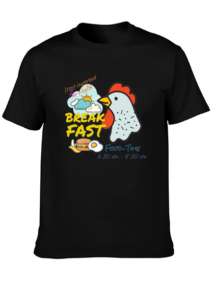 Breakfast Time Graphic Tee - Funny Chicken T-Shirt