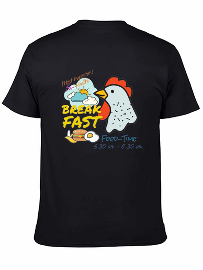 Breakfast Time Graphic Tee - Funny Chicken T-Shirt
