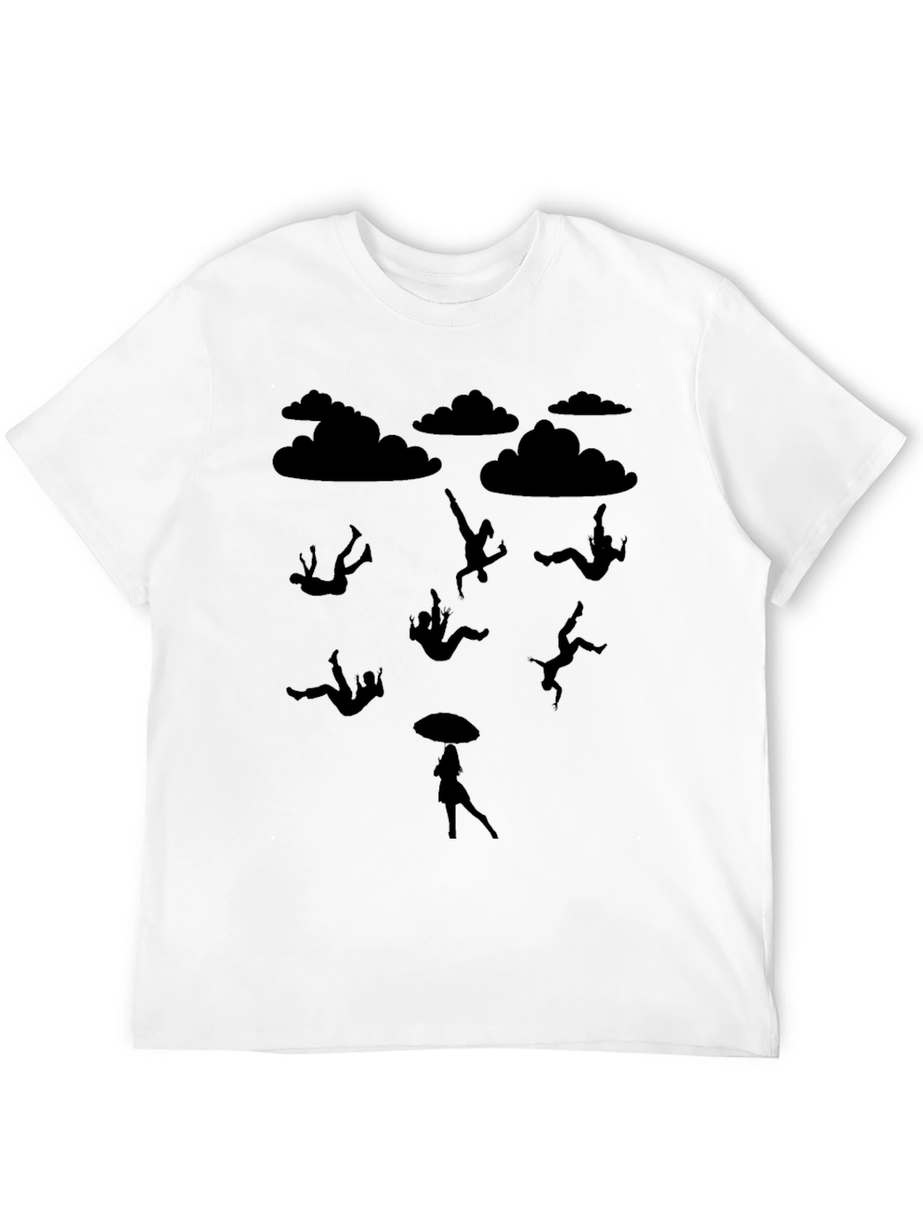 Silhouette Falling Mens Black T-Shirt