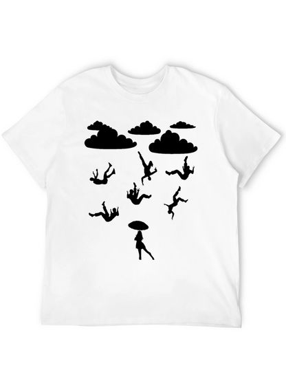 Silhouette Falling Mens Black T-Shirt