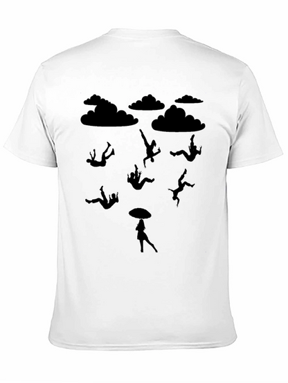 Silhouette Falling Mens Black T-Shirt