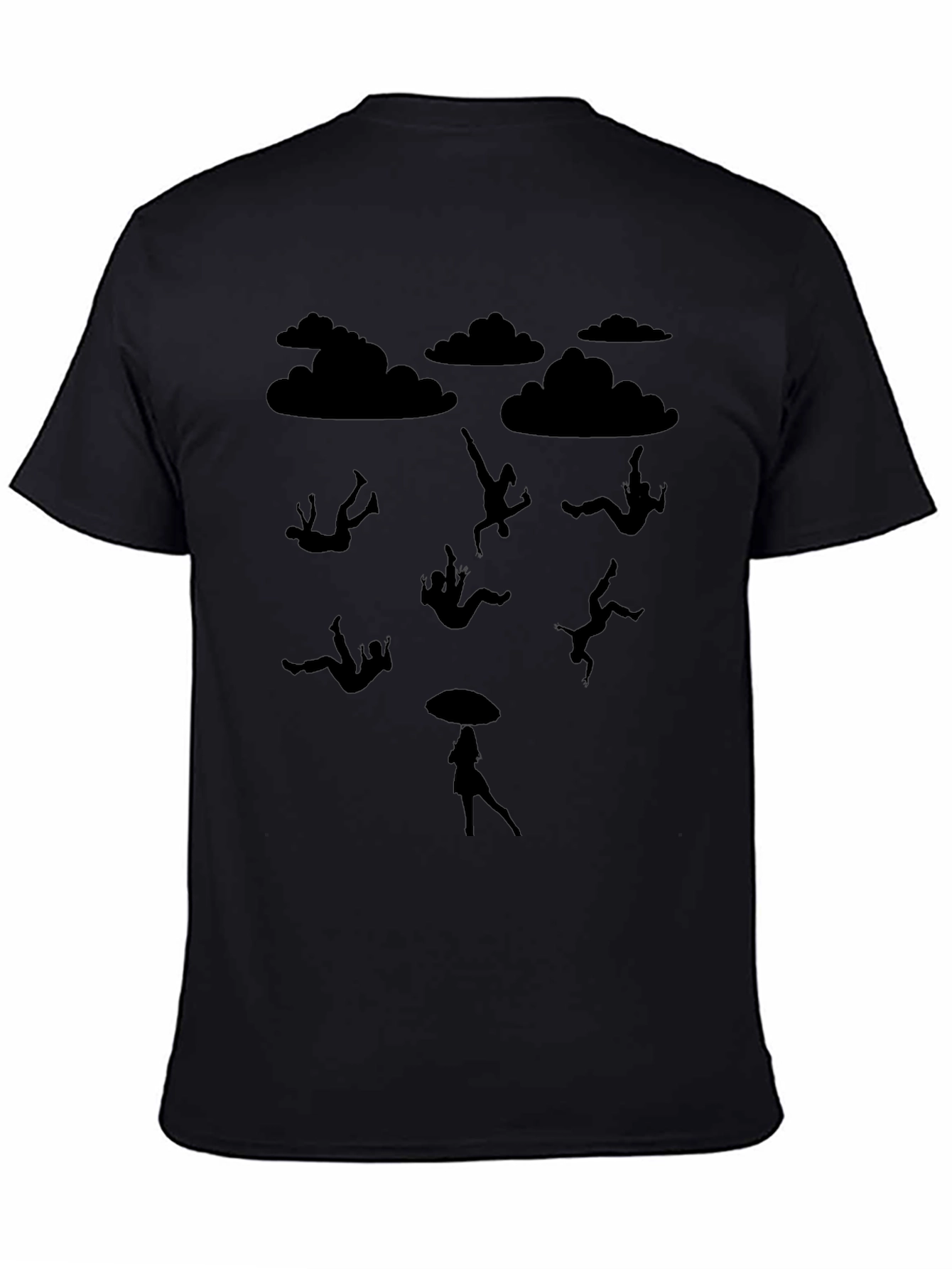 Silhouette Falling Mens Black T-Shirt