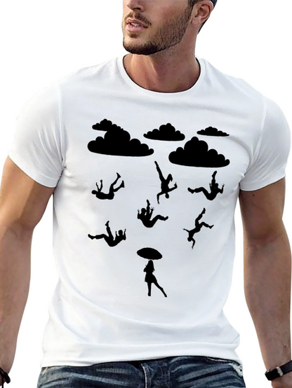 Silhouette Falling Mens Black T-Shirt