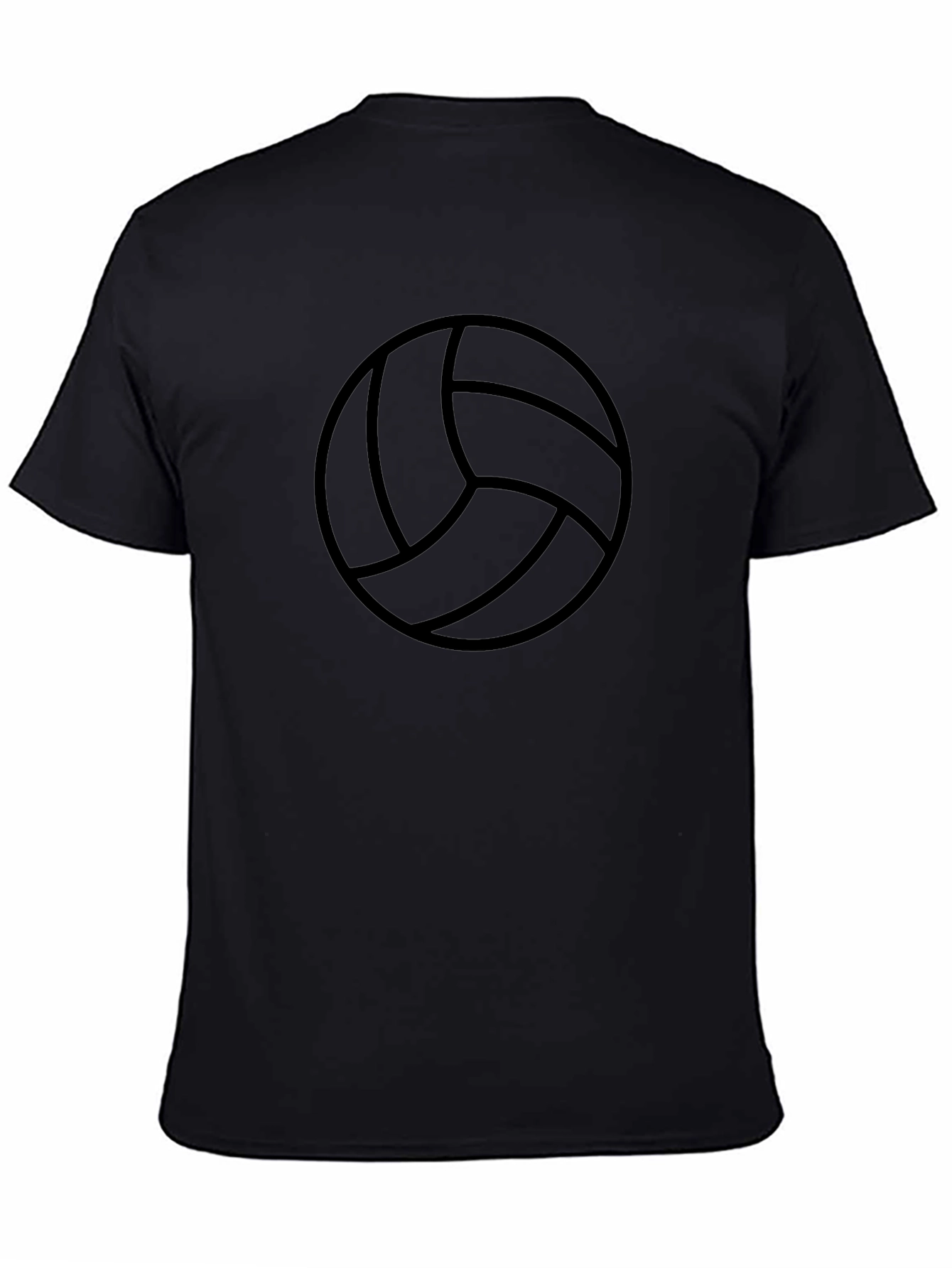 Volleyball Graphic Tee - Black Cotton T-Shirt