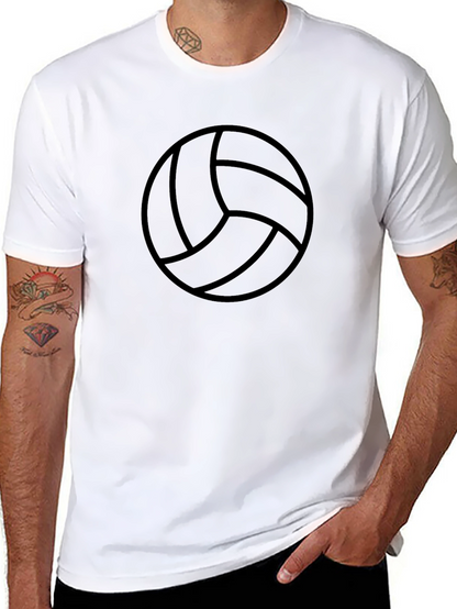 Volleyball Graphic Tee - Black Cotton T-Shirt