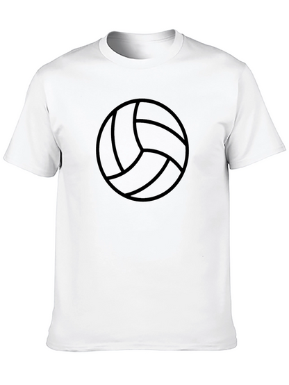 Volleyball Graphic Tee - Black Cotton T-Shirt