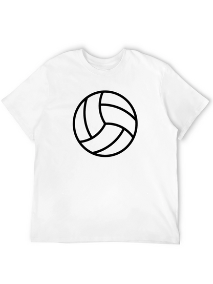 Volleyball Graphic Tee - Black Cotton T-Shirt