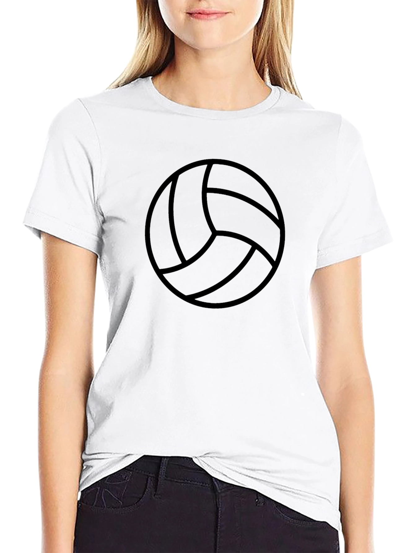 Volleyball Graphic Tee - Black Cotton T-Shirt