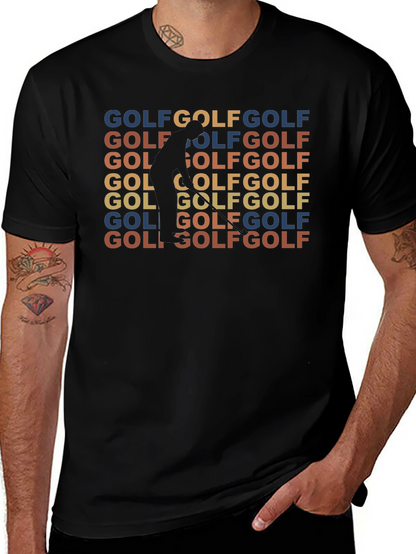 Golf Retro T-Shirt - Golfer Silhouette Design Tee