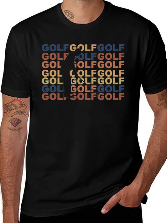 Golf Retro T-Shirt - Golfer Silhouette Design Tee