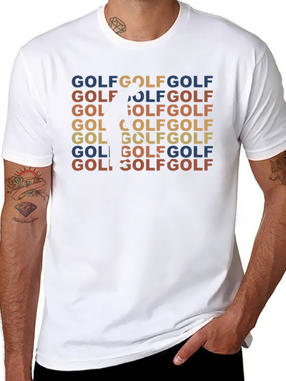 Golf Retro T-Shirt - Golfer Silhouette Design Tee