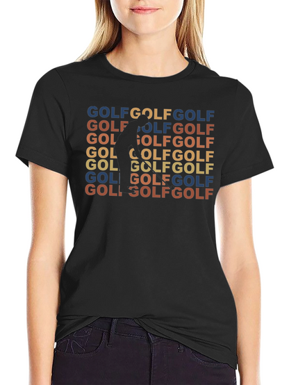 Golf Retro T-Shirt - Golfer Silhouette Design Tee