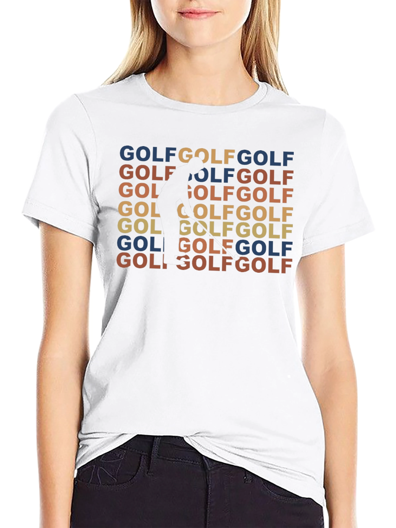 Golf Retro T-Shirt - Golfer Silhouette Design Tee
