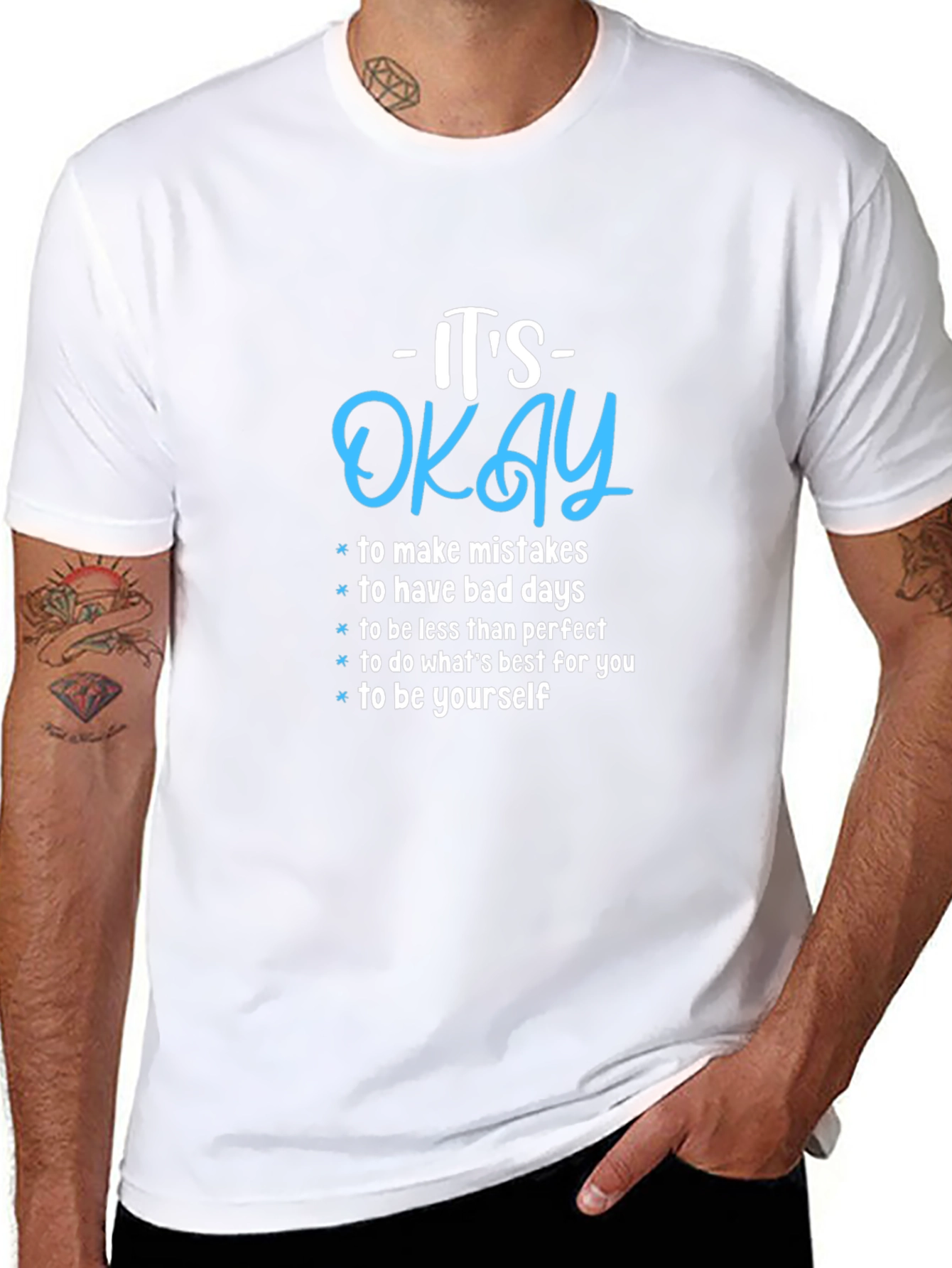 Its Okay Motivational Graphic Tee - Black