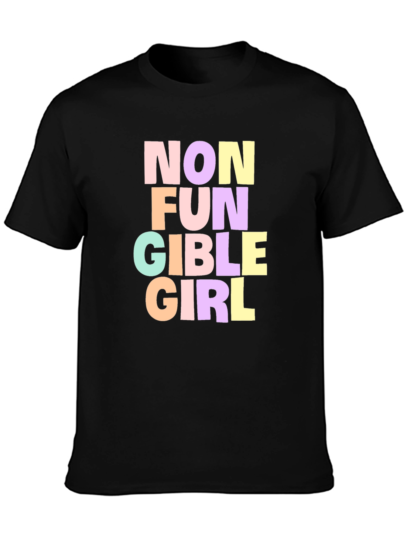 Non Fungible Girl T-Shirt - Black Graphic Tee
